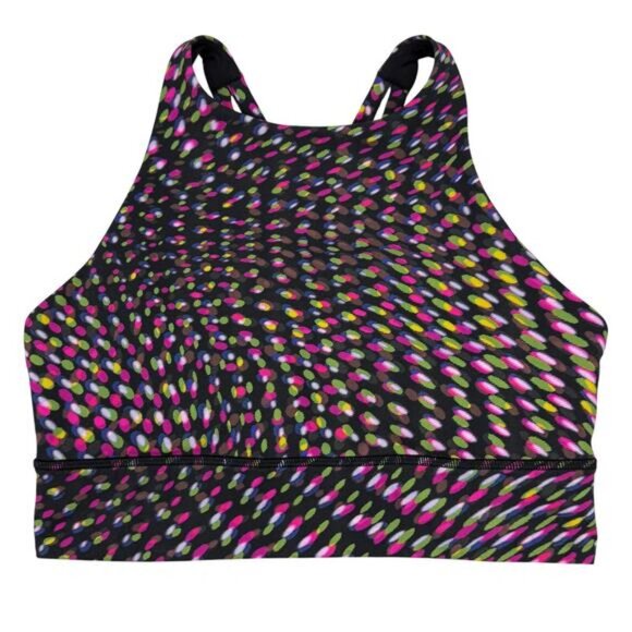 LULULEMON SeaWheeze Energy Bra High-Neck Longline Sz 8 To The Beat Rasp Multi - Picture 5 of 8